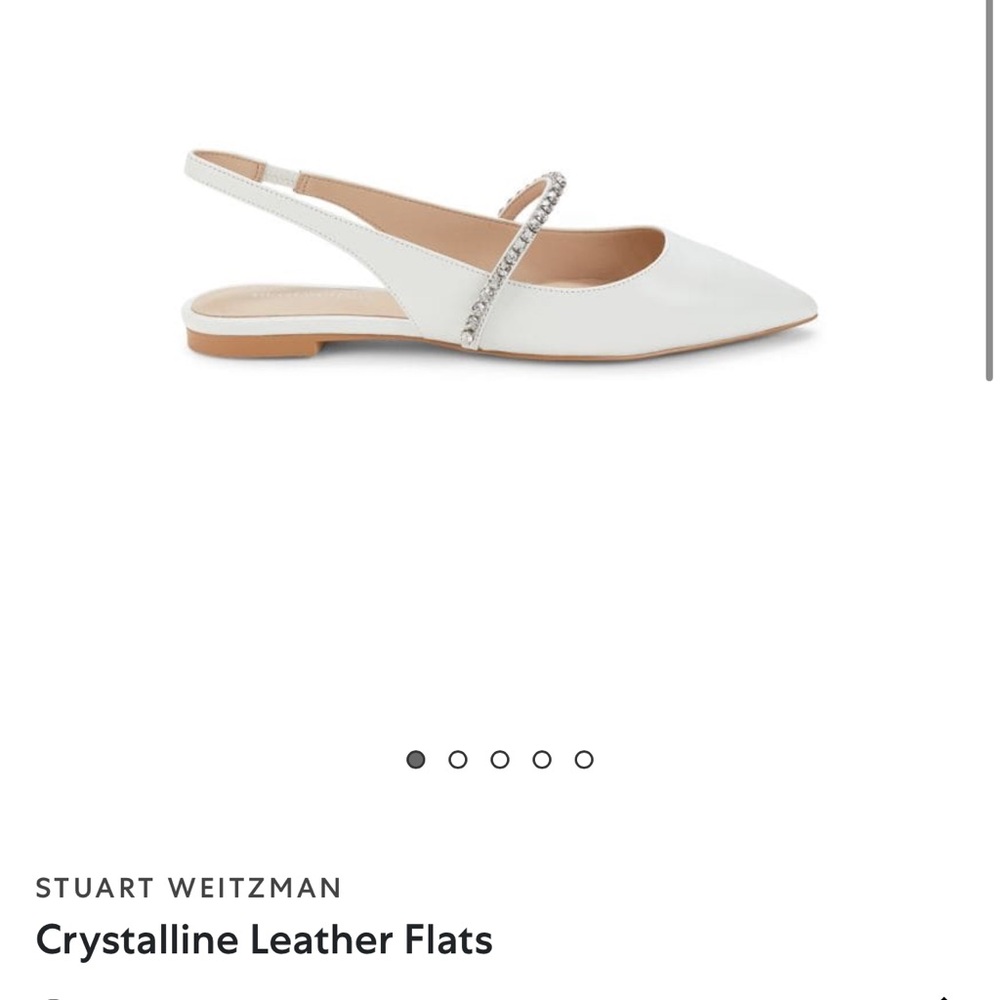 Stuart Weitzman Crystalline Leather Slingback Flats